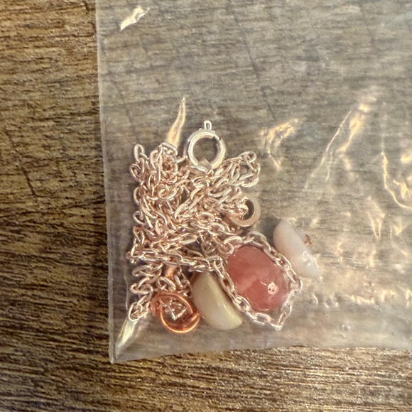 Jewelry - Rose Gold Chain Necklace with Pink and Cream Beads